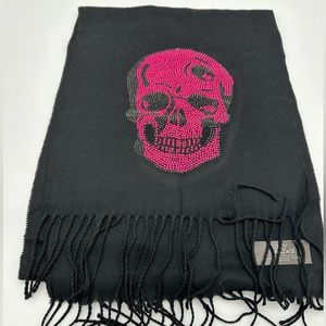 Hot pink beaded skull scarf, brand new!